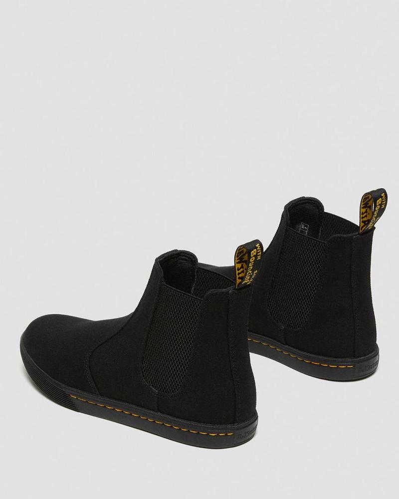 Black Women's Dr Martens Makela Canvas Casual Chelsea Boots | CA 125KOR